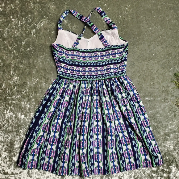 Band Of Gypsies Abstract Fit & Flare Summer Dress - Picture 7 of 7